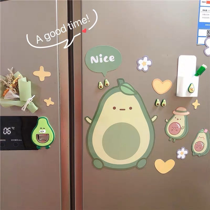 Avocado Refrigerator Magnets Memo Board – Set of 12 with Whiteboard Marker