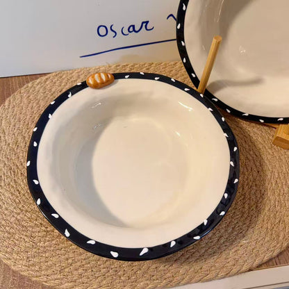 Sesame Bread Ceramic Deep Plate, 8-Inch