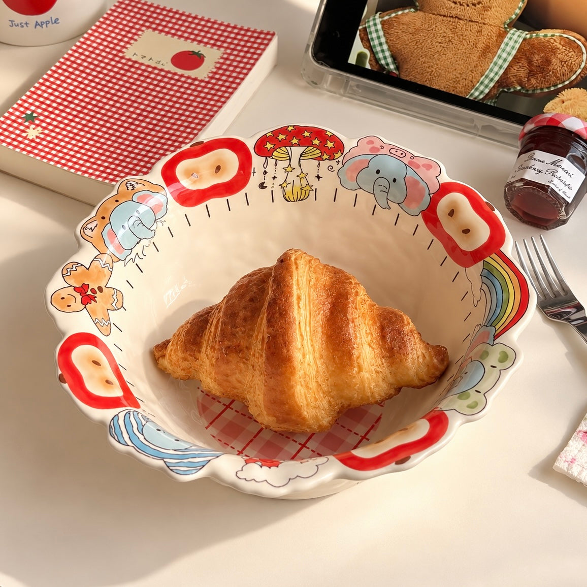 Apple & Elephant Ceramic Ramen Bowl – 900ML