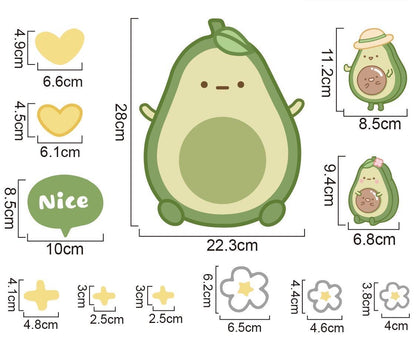 Avocado Refrigerator Magnets Memo Board – Set of 12 with Whiteboard Marker