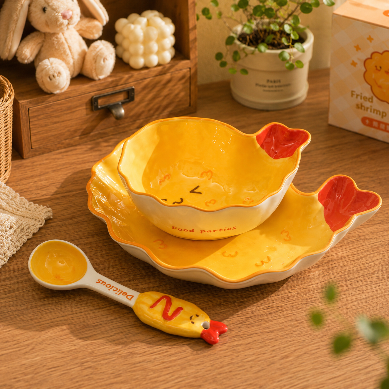 Fried Shrimp Ceramic Dessert Bowl – 300ML