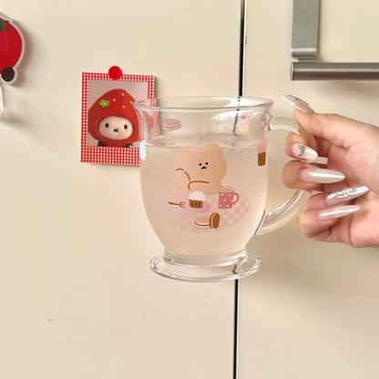 Birthday Bear Glass Mug with Handle - 450ML
