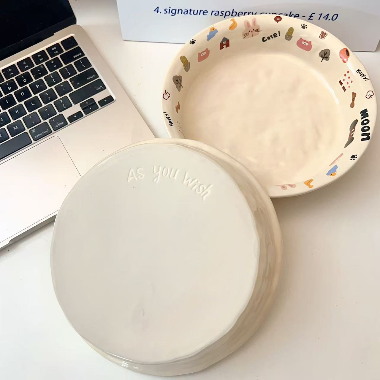 Moon Dog Series Ceramic Soup Plate, 8.5-Inch