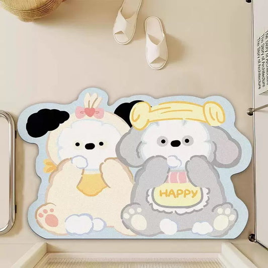Mask Puppy Bathroom Absorbant Mat - Size 50x80cm
