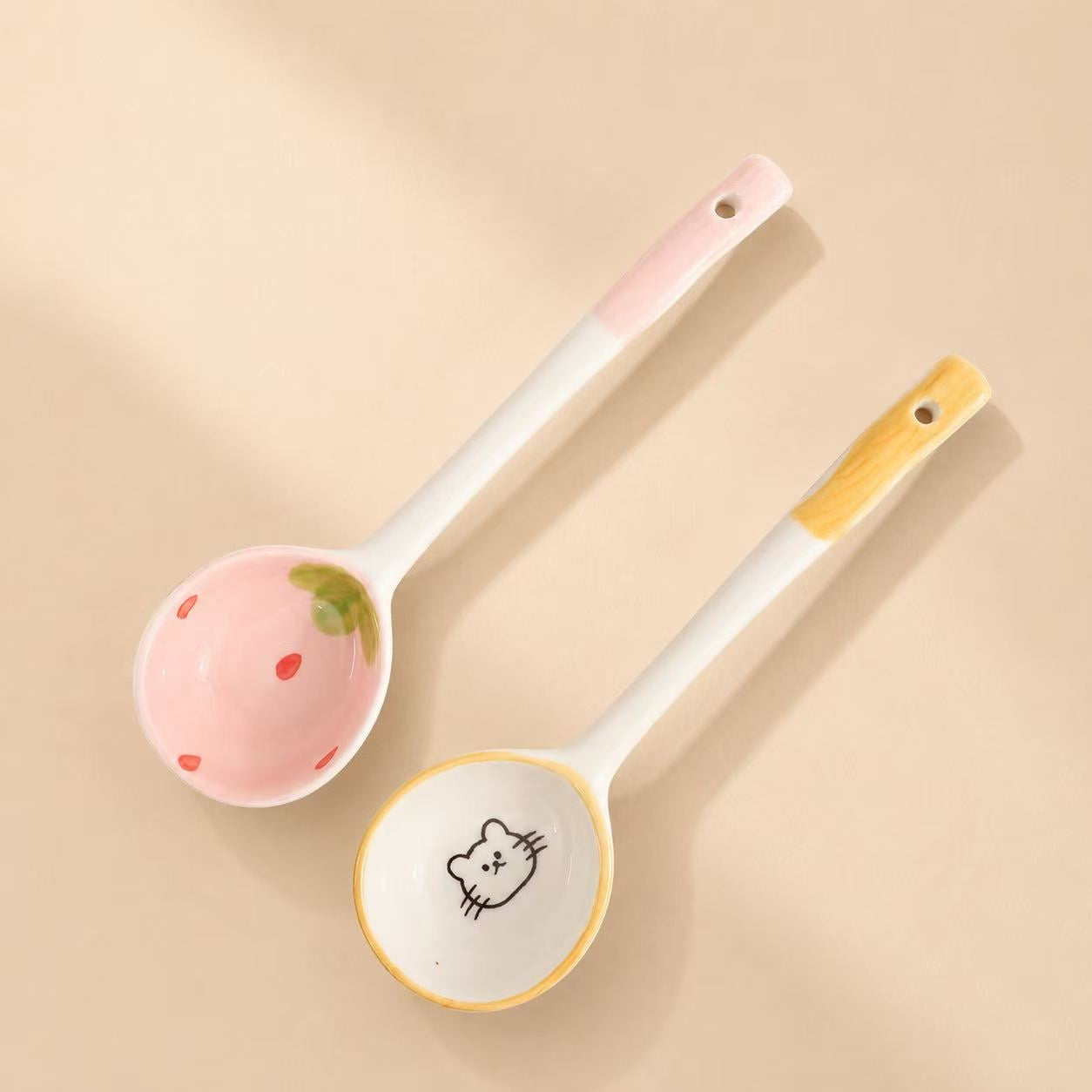 Strawberry & Lemon Ceramic Yogurt Bowl with Spoon - 400ML