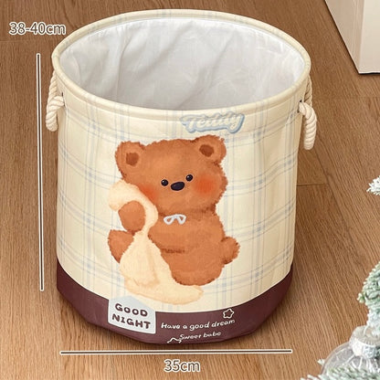 Cute Animal Linen Storage Basket - Foldable & Water-Resistant