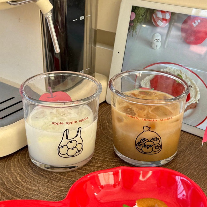 Tomato & Apple Puppy Short Glass Tumbler – 400ML