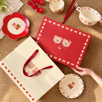 Sweetheart Bear Ceramic Tableware Gift Set – Set of 9