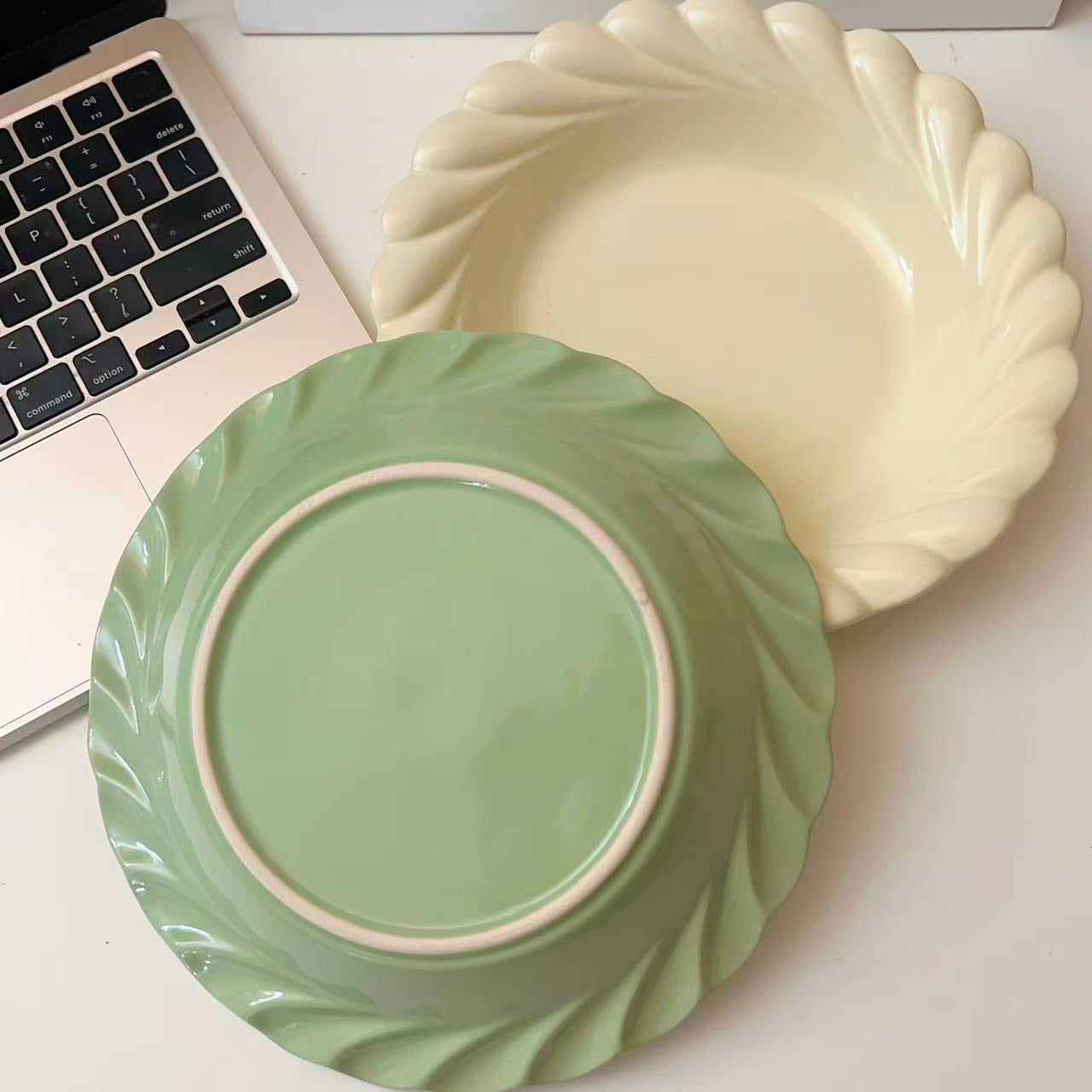 Pastel Spring Ceramic Deep Plate, 8.75-Inch