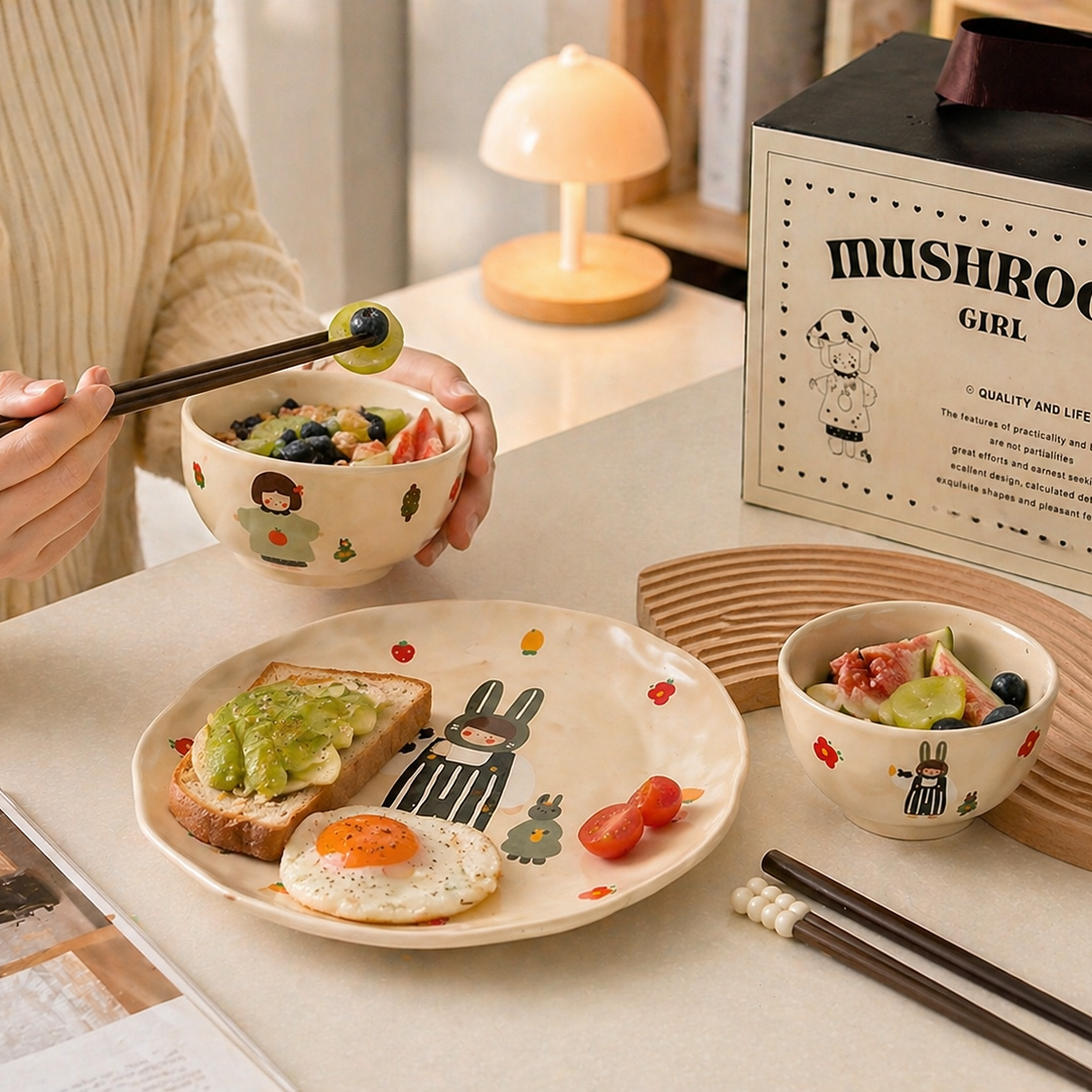 Cute Couple Series Tableware Gift Set - Set of 6