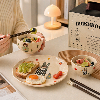 Cute Couple Series Tableware Gift Set - Set of 6