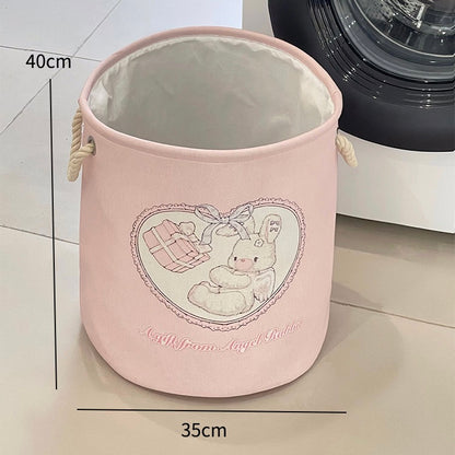 Cute Bear and Bunny Linen Storage Bag/Laundry Basket - Foldable, Water-Resistant, Durable for Clothes and Toys