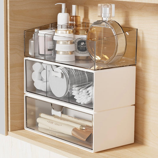 Versatile White Drawer Storage with Lipstick Organizer – Simple & Stylish