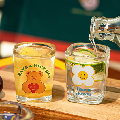 Rainbow Flower Shot Glass Gift Set, 70ML - Set of 4