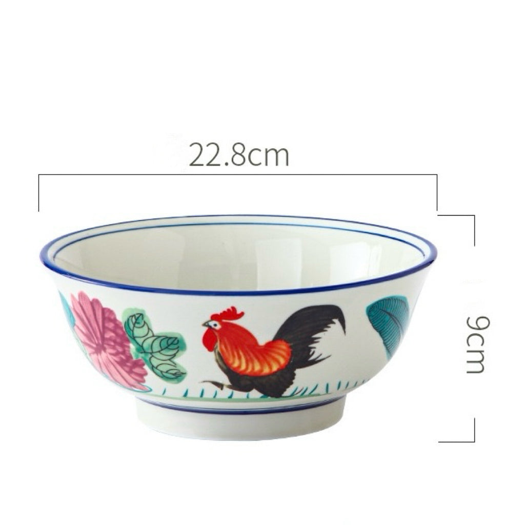 Vintage Ceramic Chinese Style Ramen Bowl | Retro Design – Two Sizes (7-inch, 9-inch)