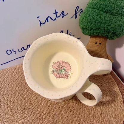 Shell Bear Ceramic Yogurt Bowl with Large Handle - 400ML