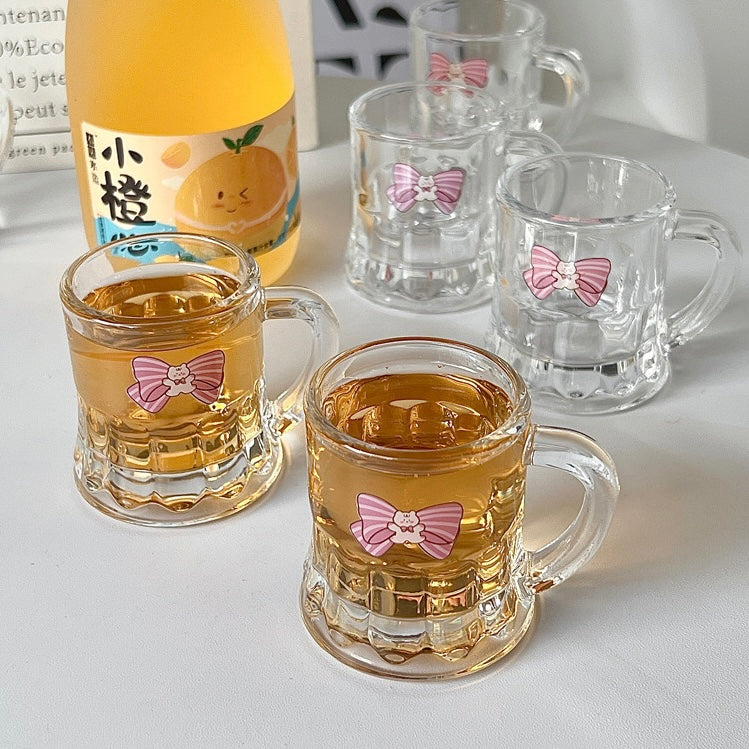 Cute Bow Tie Bear Shot Glasses - Set of 2, 50ML Capacity