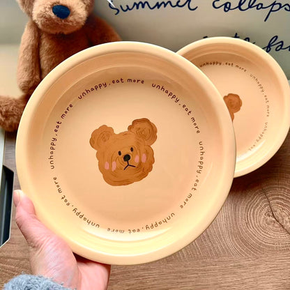 Emo Bear Ceramic Round Plate, 8-Inch