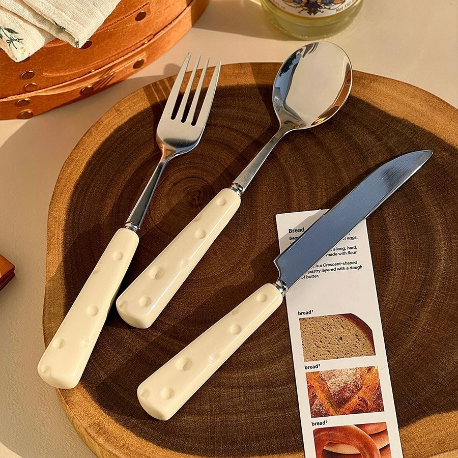 Cheese-Themed Utensil Set | Ceramic Handle, 304 Stainless Steel