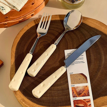 Cheese-Themed Utensil Set | Ceramic Handle, 304 Stainless Steel