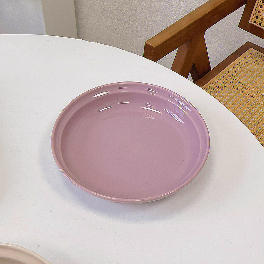 Creamy Minimalist Ceramic Dinnerware Set - Elegant and Versatile Dining Set in Creamy Purple and Creamy White