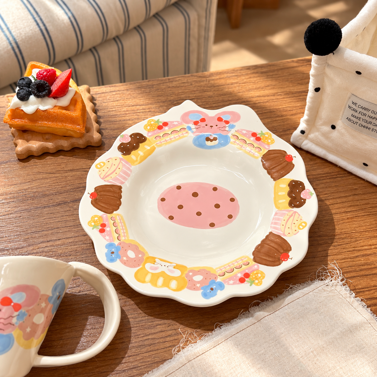 Birthday Bunny Ceramic Tableware Gift Set – Set of 5