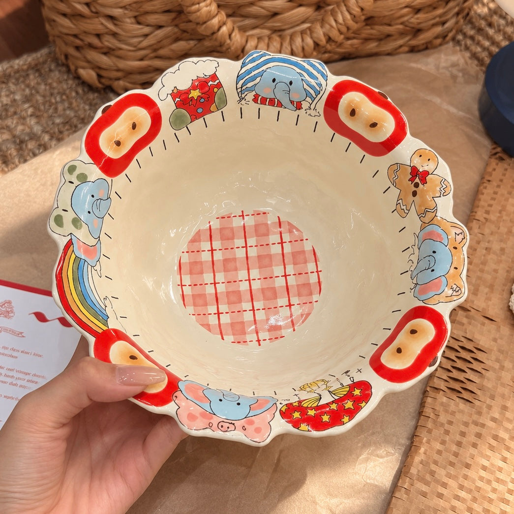 Apple & Elephant Ceramic Ramen Bowl – 900ML