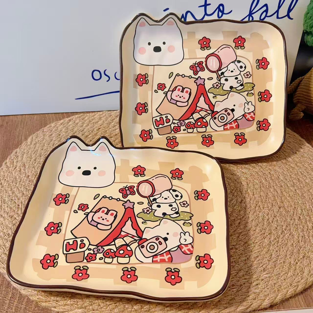 Cute Westie Ceramic Dessert Plate, 7.8-Inch