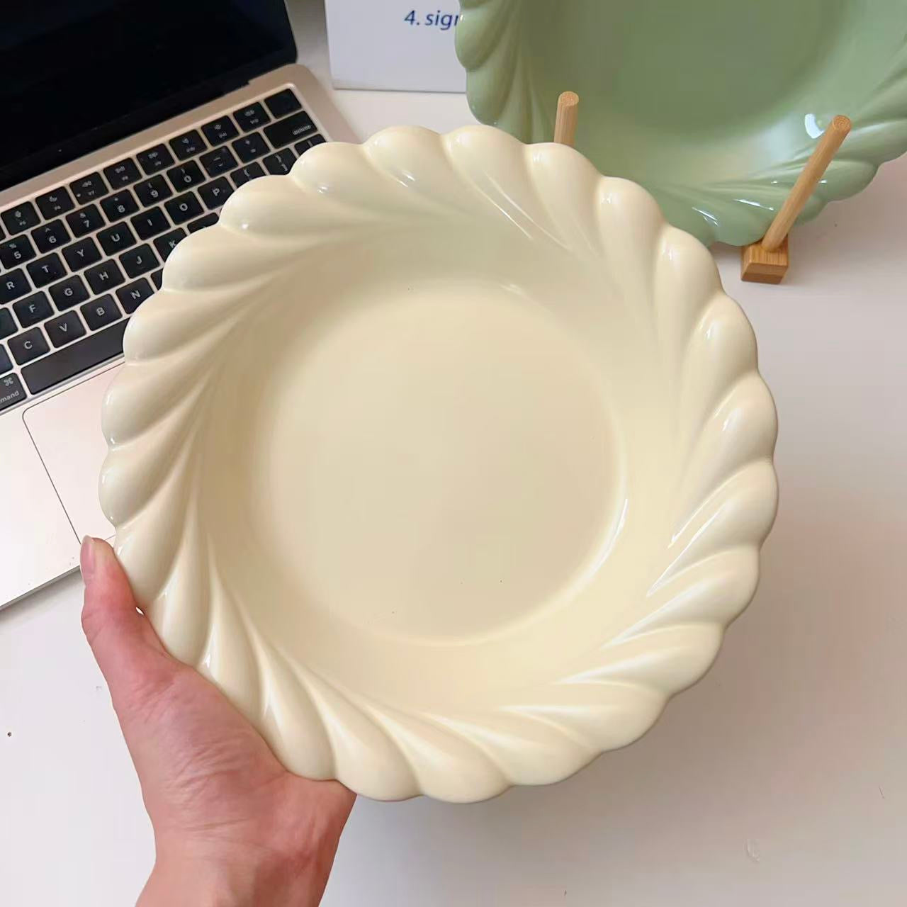 Pastel Spring Ceramic Deep Plate, 8.75-Inch