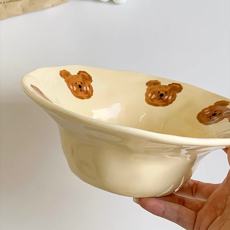 Emo Bear Flared Ceramic Bowl – 500ML Capacity