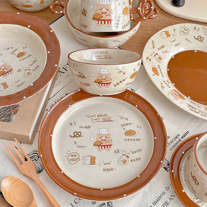 Adorable Fragrant Bread Bear Series Dinnerware Set - Perfect Gift Idea with Versatile Designs