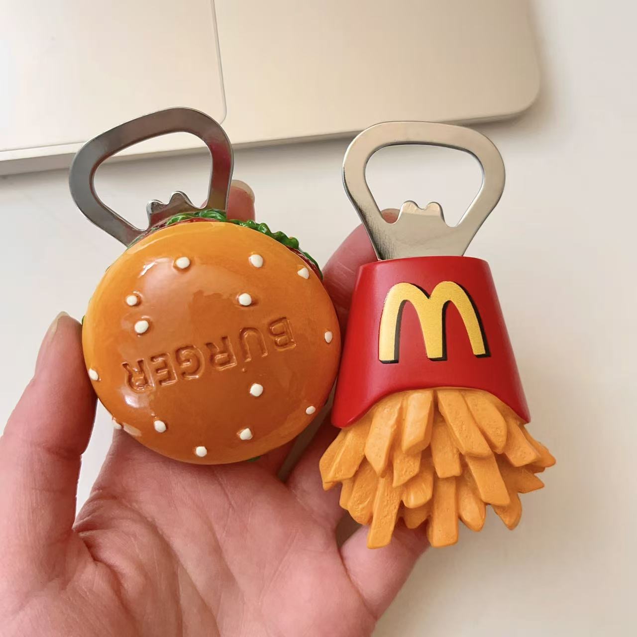 Burger & Fries Fridge Magnet Bottle Opener