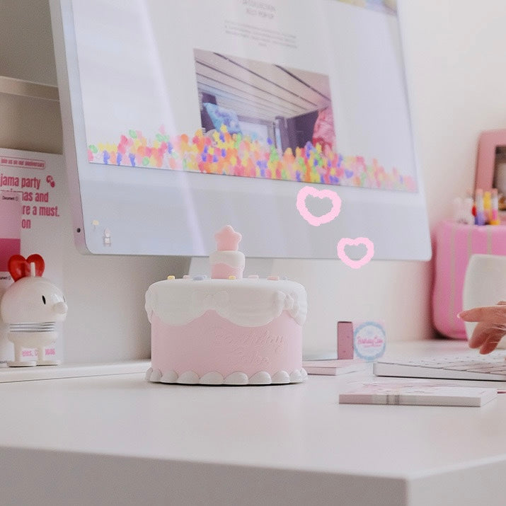 Pink Cake Tap Night Light | Adjustable Brightness, Soft Silicone, USB Charging | Perfect Birthday Gift