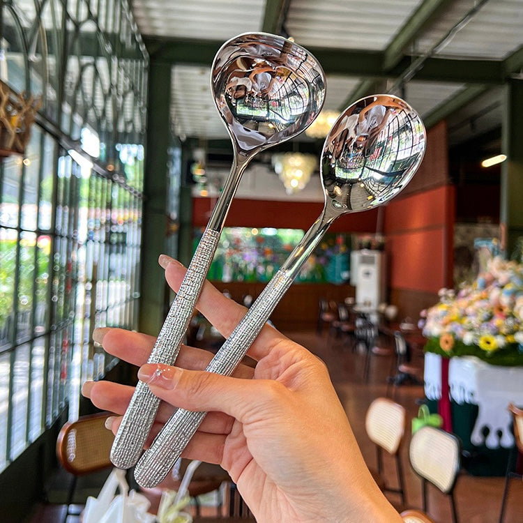 Textured Stainless Steel Spoon - Dining Spoon & Soup Spoon