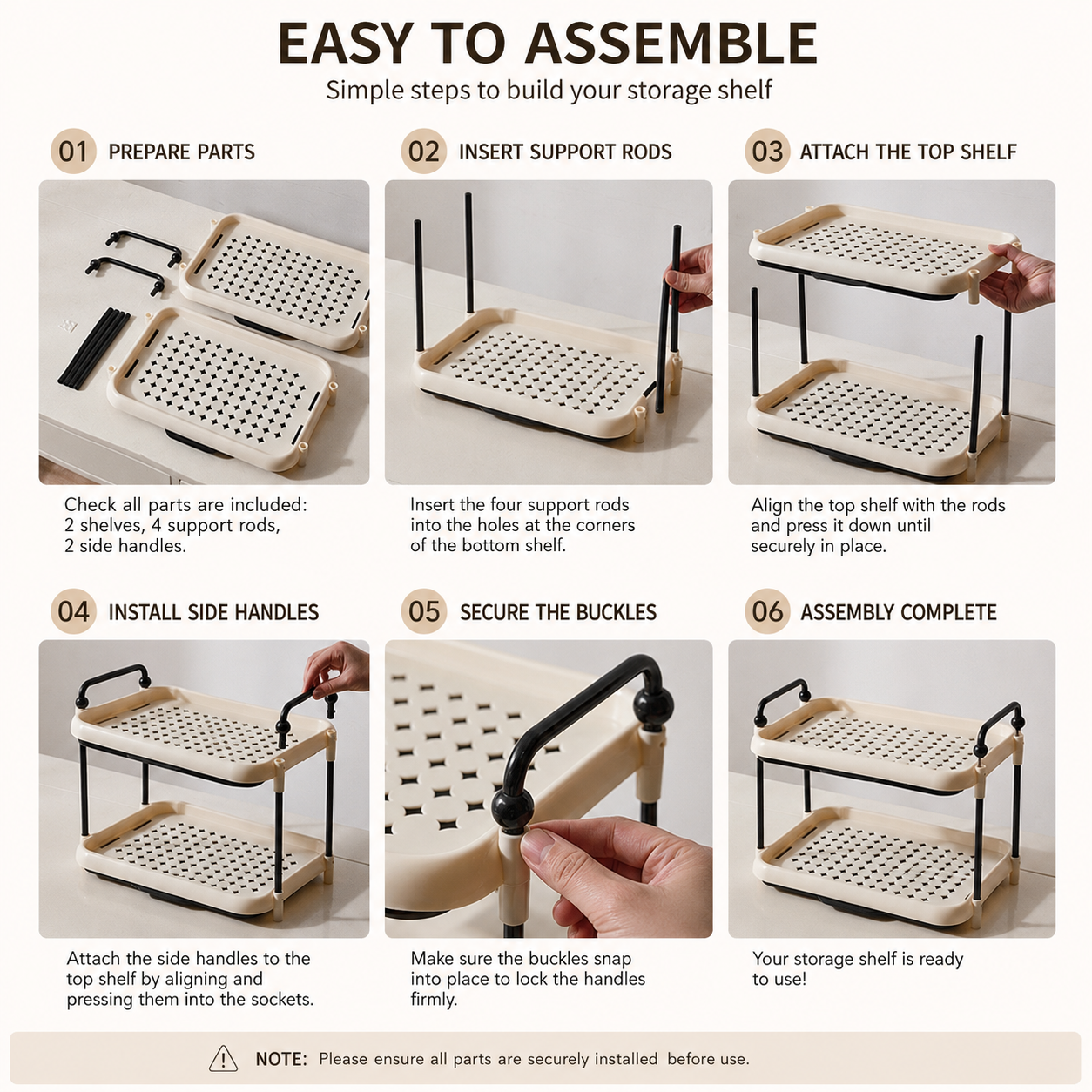 Two-Tier Cup Drying Rack with Handles