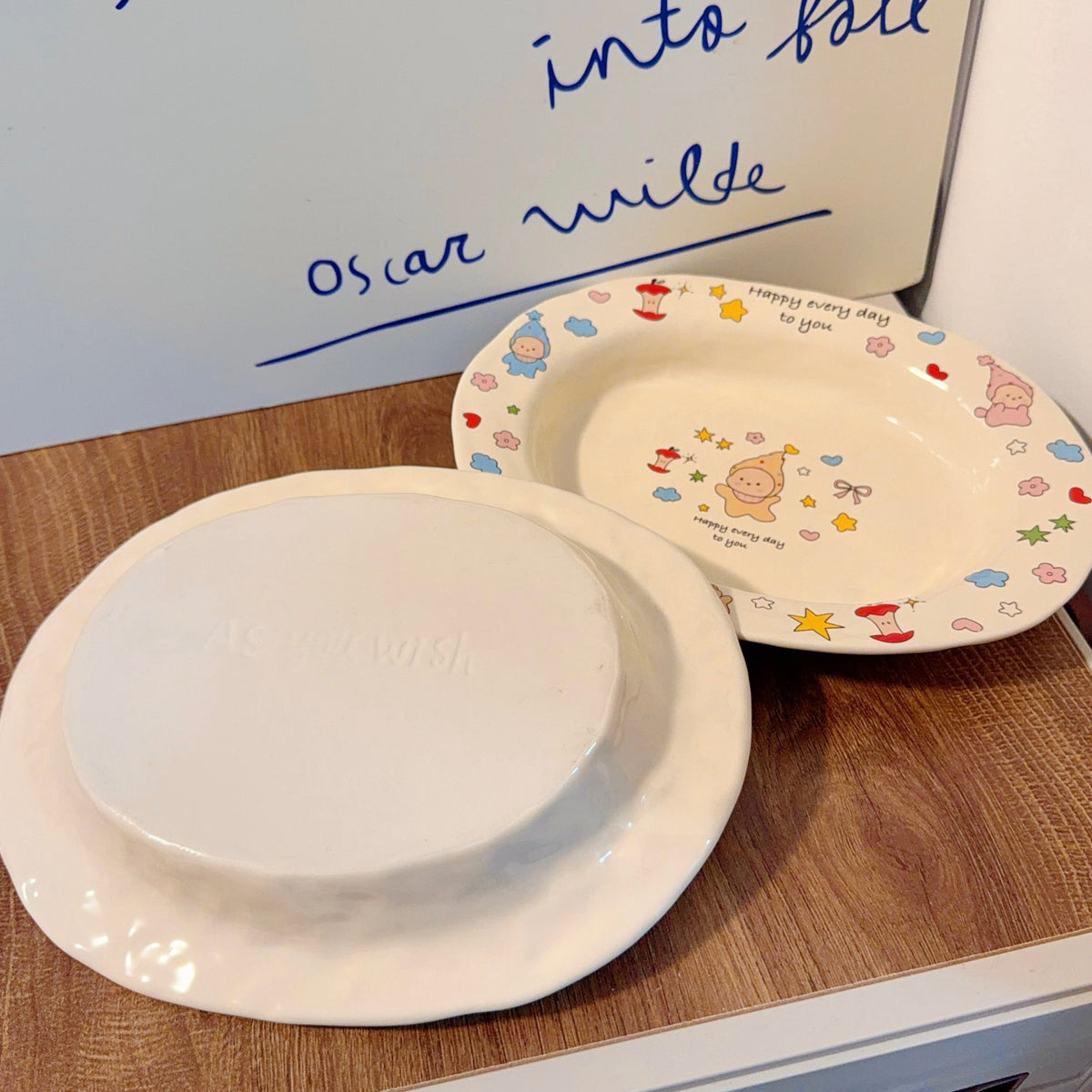 Little Star Ceramic Oval Dessert Plate, 9.4-Inch