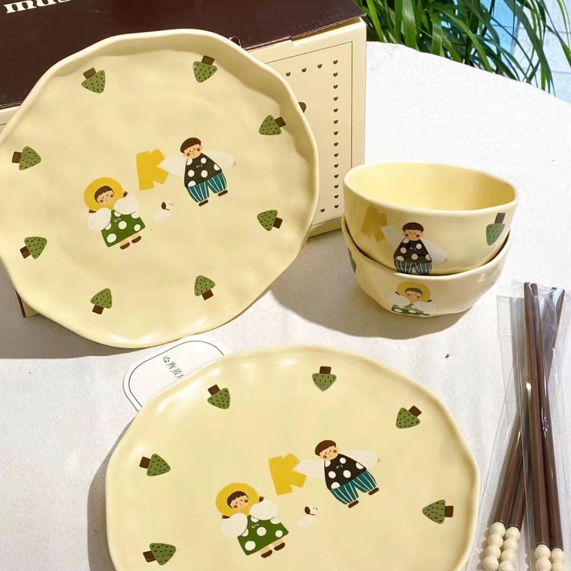 Adorable Boy and Girl Series Tableware Gift Set - Set of 6