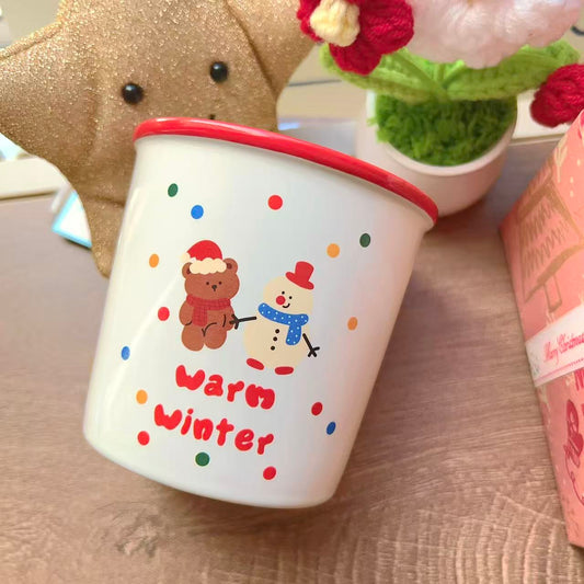 Snowman & Bear Ceramic Mug - 350ML | Christmas Gift