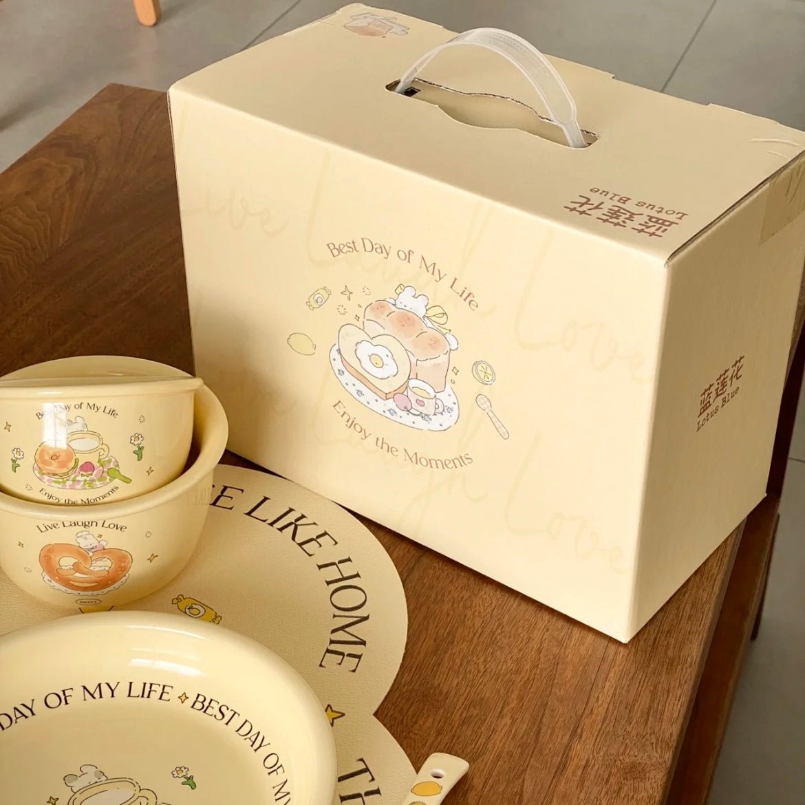 Bread Bunny & Bagel Bunny Series Dinnerware Gift Box - Set of 6 | Housewarming & Birthday Gift