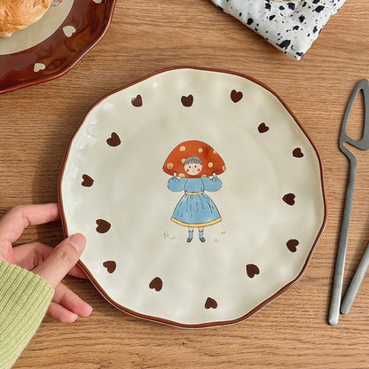 Charming Mushroom Girl Series Tableware Gift Set - Set of 6 | Elegant Design & Packaging