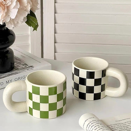 Checkerboard Ceramic Coffee Mug