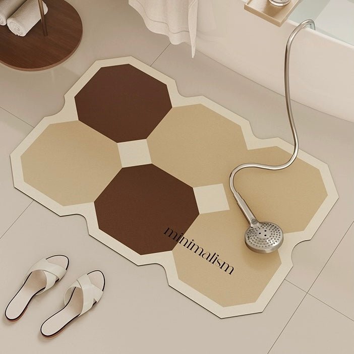 Chic Diamond Grid Bathroom Absorbent Mat - Size 40x60cm | Quick-Drying and Absorbent