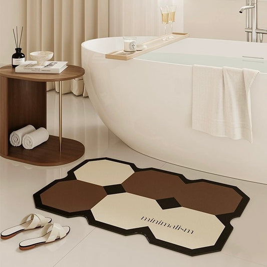 Chic Diamond Grid Bathroom Absorbent Mat - Size 40x60cm | Quick-Drying and Absorbent