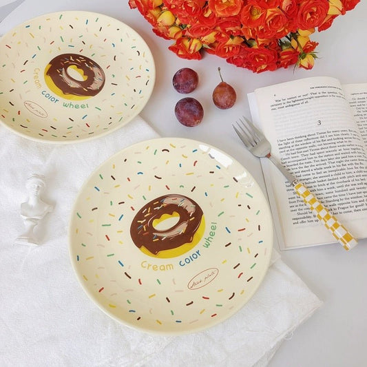 Colorful Donut Ceramic Plate