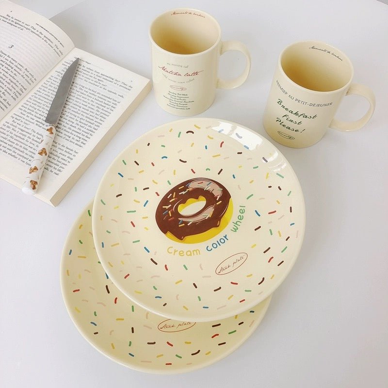 Colorful Donut Ceramic Plate