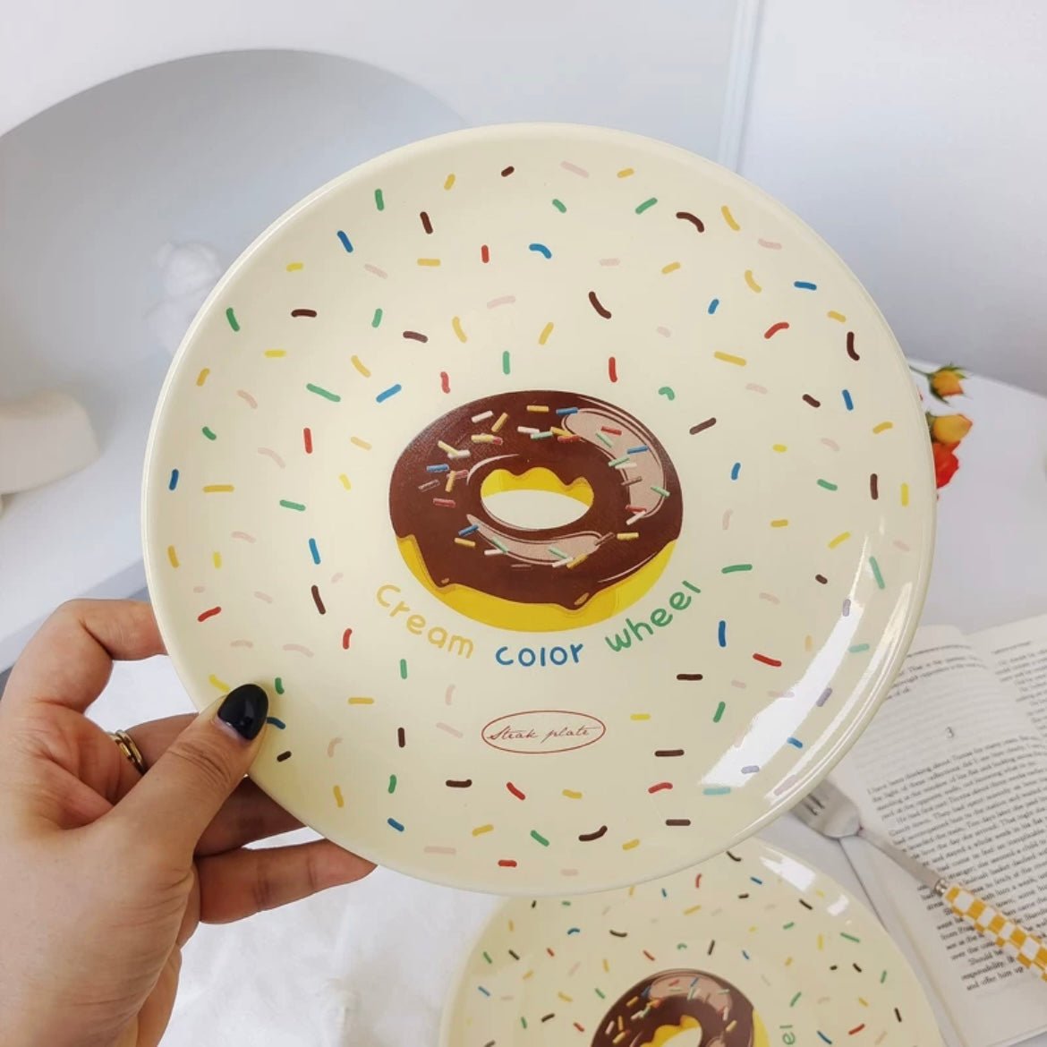 Colorful Donut Ceramic Plate