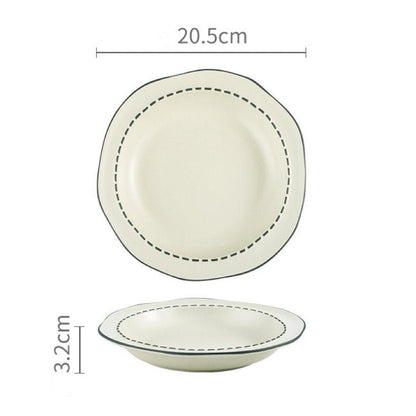 Comic Style Handcrafted Ceramic Dinnerware Set | Unique 2D Aesthetic, 4 Colors Available