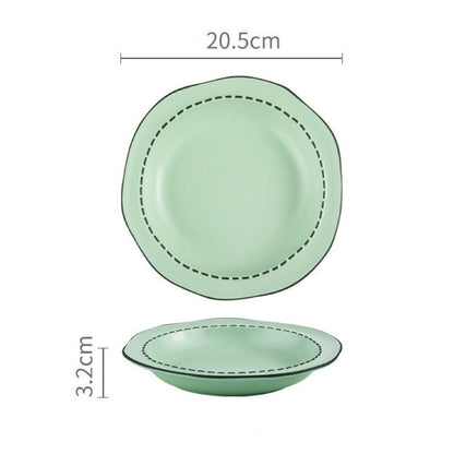 Comic Style Handcrafted Ceramic Dinnerware Set | Unique 2D Aesthetic, 4 Colors Available