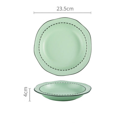 Comic Style Handcrafted Ceramic Dinnerware Set | Unique 2D Aesthetic, 4 Colors Available