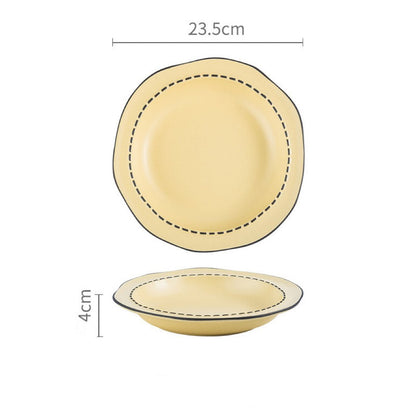 Comic Style Handcrafted Ceramic Dinnerware Set | Unique 2D Aesthetic, 4 Colors Available